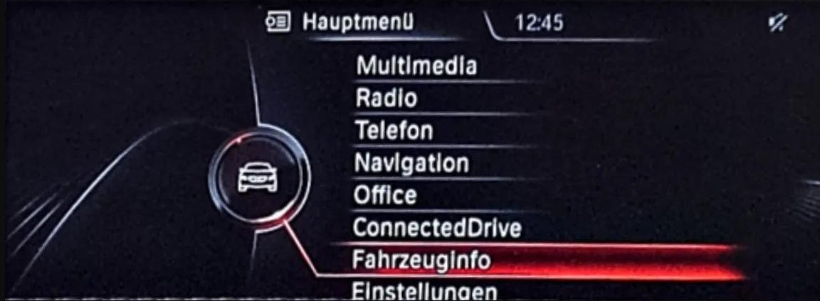 Menú principal del iDrive NBT